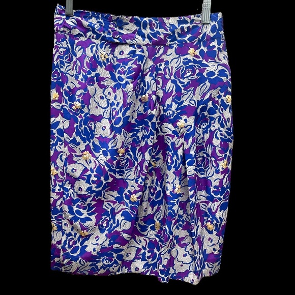 NWT Anthropologie Fei Scattered Sequins Floral Silk Skirt. Size 4 - Picture 1 of 9